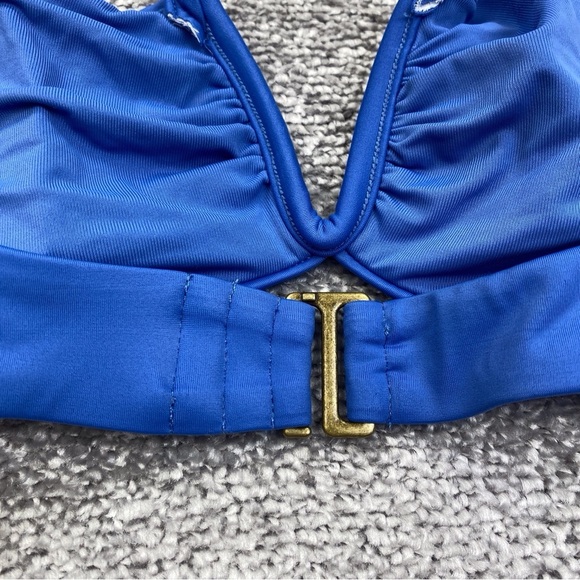 Andie The Scala Top Extra Large Blue Bandeau V Neck Underwire Swim AT188-HRZ - Picture 6 of 10